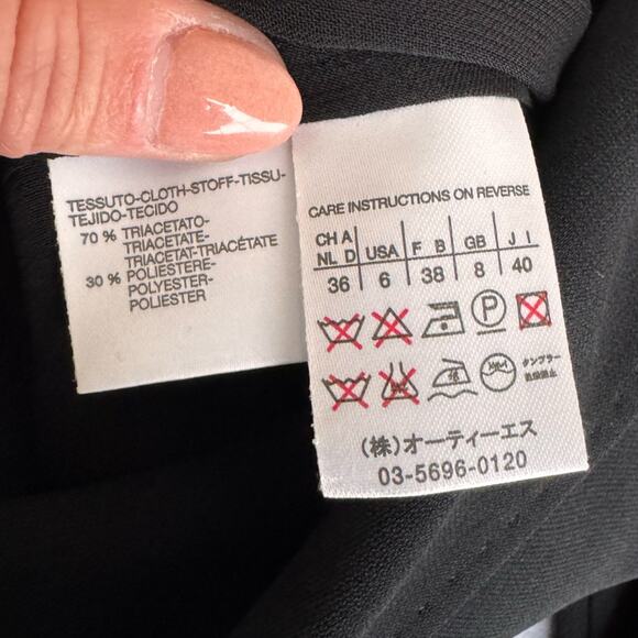 MAXMARA Italian Wrap Dress Black V Neckline US 6 collar neck Classic Jackie O - Picture 14 of 14